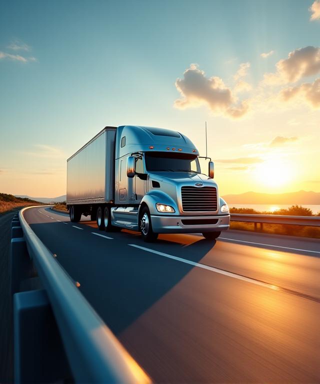 Modern freight truck and logistics operation