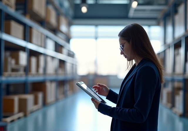 Logistics professional coordinating freight