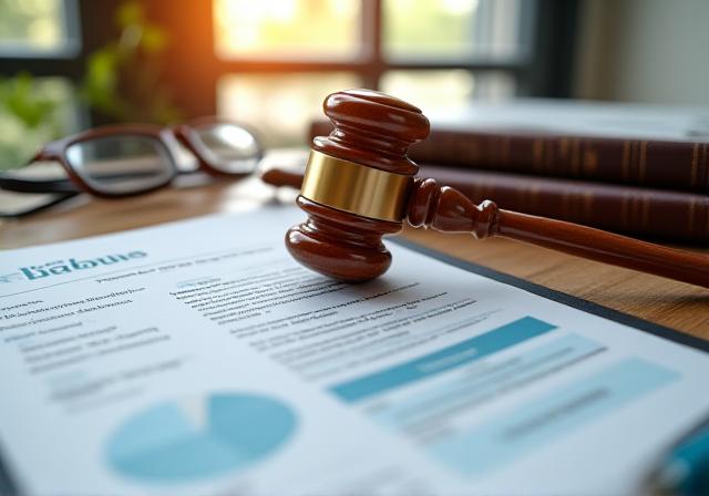 Legal documents and a gavel representing logistics regulations